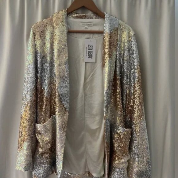 12th Tribe Jackets & Blazers - 12th Tribe Genevieve Ivory Multi Sequin Blazer NWT Large
